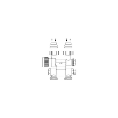 Multiblock TF, podwójne przyłącze do instalacji 1- lub 2-rurowej, z nastawą wstępną, GW 1/2