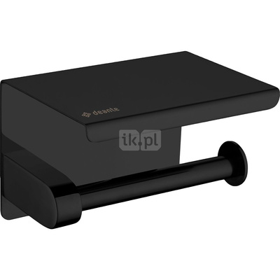 Round uchwyt na papier z półką, ścienny, nero