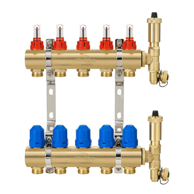 Rozdzielacz mosiężny ogrzewania podłogowego Invena Prov