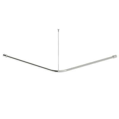 Drążek do zasłony prysznicowej Koło Lehnen Concept Pro, wygięty, L150cm, stal nierdzewna gładka