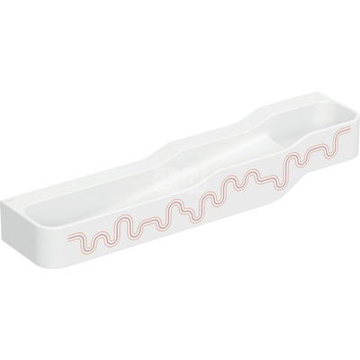 Umywalka GEBERIT Bambini 4-stanowiskowa prostokątna (rynna, elementy dekoracyjne), biała, 1800mm, bez otworu na baterię, bez odpływu przelewowego, półka od ściany