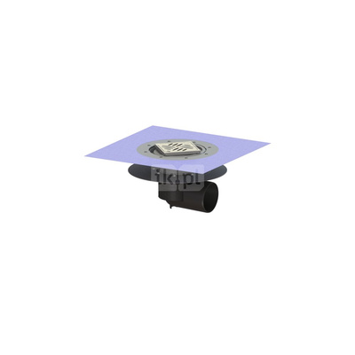 Wpust KESSEL Ecoguss z 1 przyłączem DN 100, odpływ poziomy (zdejmowany), kratka 120x120mm stal nierdzewna