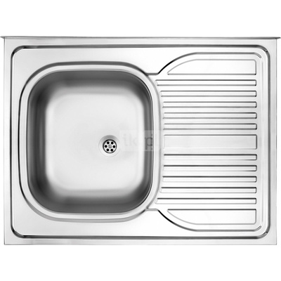 Zlew. tango dekor z listwą prawy 1k z/o 800x600x160, 2" + osprzęt