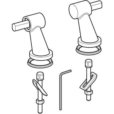 Zestaw zawiasów Geberit do deski sedesowej Citterio, mocowanie od góry