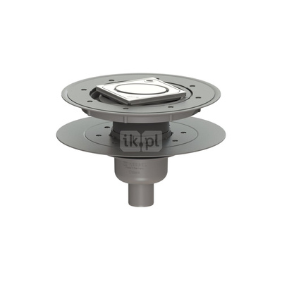 Wpust Classic DN50, odpł.pion., z nasadką Variofix i kratką 95x95, podwój. uszczel.