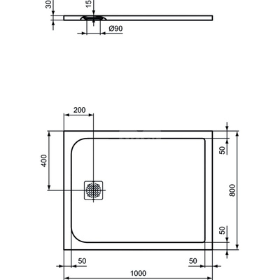 ULTRAFLAT S BRODZIK 100X80 JET BLK