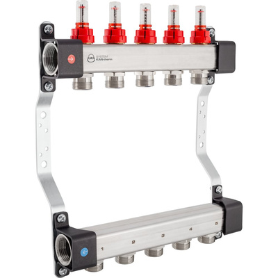 Rozdzielacz InoxFlow z przepływomierzami (seria UFN) - 8 obwodów