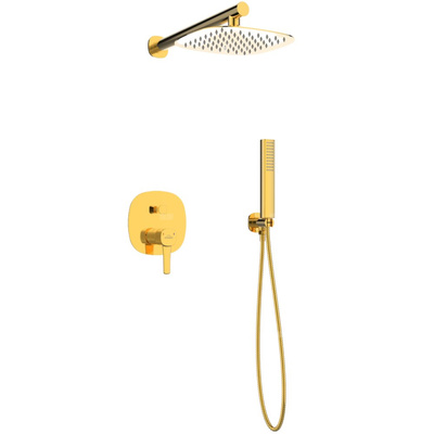 Zestaw podtynkowa z baterią podtynkową 2-funkcyjną Glamour złoty