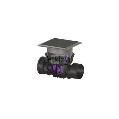 Zawór zwrotny (zasuwa burzowa) Staufix DN 200 z pokrywą czarną z 1 klapą z tworzywa i 1 klapą ze stali nierdzewnej