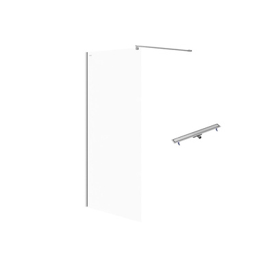 SET C75 WALK-IN MILLE CHROM 100X200+ODPŁYW LINIOWY TAKO 90 STAL WIR
