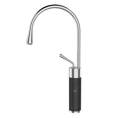 Wysoka bateria umywalkowa GABRO czarny/chrom