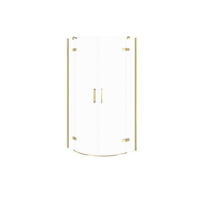 KABINA PRYSZNICOWA PÓŁOKRĄGŁA CITY ZŁOTA 90X90X195 SZKŁO TRANSP
