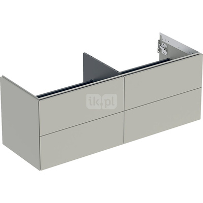 Szafka pod umywalkę nablatowa Geberit ONE, z czterema szufladami: 50.4x47cm, Szerokość umywalki=135cm, Greige / Lakierowany matowy