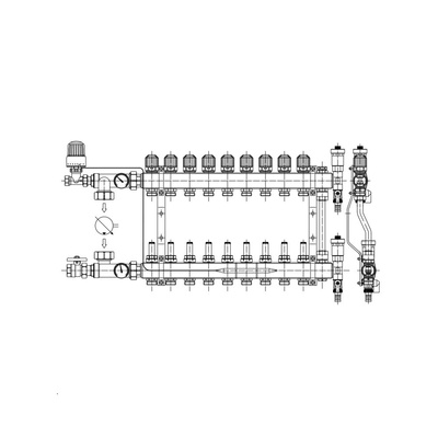 PHA-108 7-obwodowy PN6 Rozdzielacz CuZn