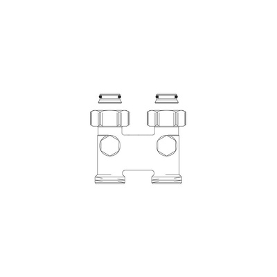 Złącze krzyżowe z odcięciem, proste, 50 mm, 3/4NZx3/4GZ, niklowane