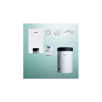 Pakiet - Kocioł gazowy jednofunkcyjny VAILLANT ecoTEC exclusive VC 25CS/1-7 kondensacyjny wiszący 2.8 - 26.4 kW+ Zestaw powietrzno-spalinowy + RegulatorsensoCOMFORT 720 + Moduł sterowaniaVR 921 + Zasobnik c.w.uVIH R 200/6 M