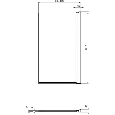 CONNECT EKRAN DO WANNY 80 CM PROSTOKĄTNY