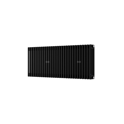 Grzejnik żeberkowy INSTAL-PROJEKT TUBUS 4 stal, podłączenie boczne, rozstaw 232 mm 302 x 1100 mm, kolor black structure (RAL 9005), moc 1080 W