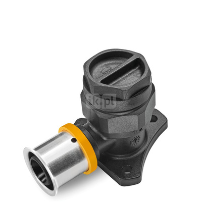 Kolano ścienne PPSU z uszami GW ultraPRESS - 16 Rp1/2" L = 40.5 mm