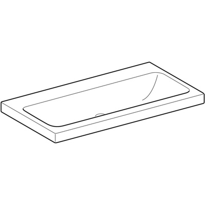 Umywalka GEBERIT iCon Light prostokątna, biała, 900mm, bez otworu na baterię, bez odpływu przelewowego, półka od ściany