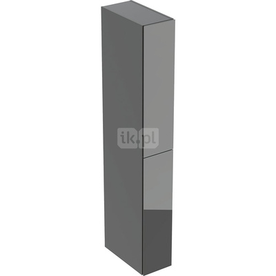 Wysoka szafka Geberit, z dwoma schowkami wysuwanymi: 24x180x48cm, Korpus: lava / lakierowany matowy, Front: lava / szkło błyszczące