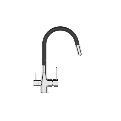 Bateria zlewozmywakowa z filtrem Glamour chrom/czarny