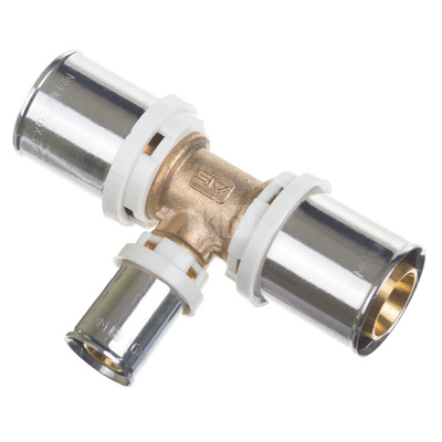 Trójnik QIK XPRT zaprasowywany redukcja mosiądz 26 mm x 26 mm x 20 mm (złącze zaprasowywane)