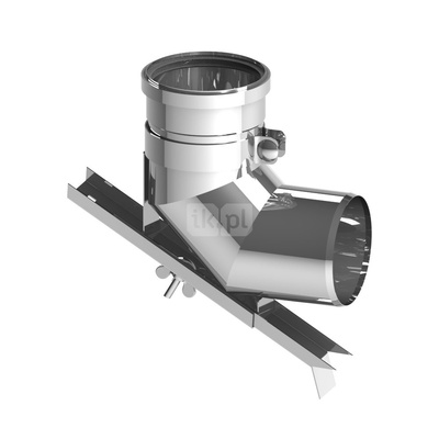 Kolano renowacyjne 90st. fi80mm do kominów ceramicznych z regulowaną podporą, z uszczelką