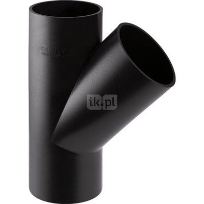 Trójnik GEBERIT HDPE 45' PE 75 mm x 50 mm x 75 mm (króciec z tworzywa sztucznego do spawania/zgrzewaniania x króciec z tworzywa sztucznego do spawania/zgrzewaniania x króciec z tworzywa sztucznego do spawania/zgrzewaniania)