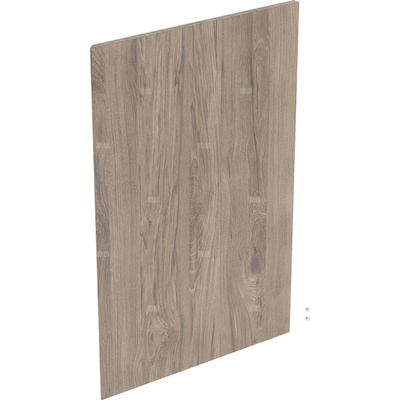 Drzwi do prostokątnej wysokiej szafki z jednymi drzwiami GEBERIT iCon, kol. orzech włoski hickory melamina, struktura drewna szer.450 mm