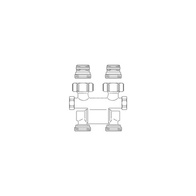 Multiflex F, ZB-podwójne przyłącze z odcięciem, kątowo-proste, 1/2GZx3/4GZ