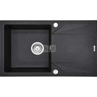 Zlew. evora grafit granit 1k z/o 780x440x193, 3,5" + osprzęt space-saver