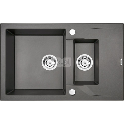 Zlew. andante antracyt metalik granit 1,5k z/o 780x490x194, 3,5" + osprzęt space-saver