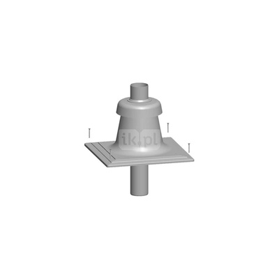 Pokrycie szachtu kominowego z tworzywa sztucznego dla przewodu spalinowego,elastyczne, DN60, wraz z kształtką przyłączeniową, (płyta mocująca: 30 cm x 30 cm)