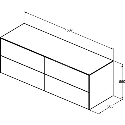 CONCA SZAFK 160X50X55 4 DR+WTOP NOC SMOK
