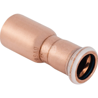 Przedłużka GEBERIT Mapress Kupfer FKM redukcja, Cu, 28 mm, DN 25 x 22 mm x DN 20 (końcówka wciskowa x mufa zaprasowywana) z uszczelką