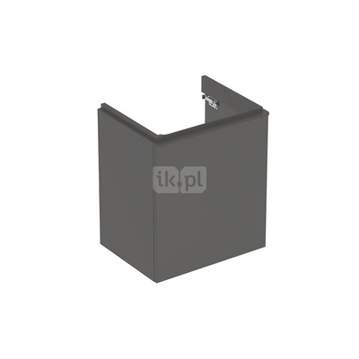 Szafka pod umywalkę Geberit Smyle Square, z jednymi drzwiami: 53.6x61.7x43.3cm, Lava, Szerokość umywalki=55cm, Drzwi=Zawias po prawej