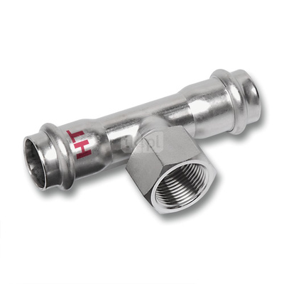 Trójnik SANHA NiroSan Press Industry stal nierdzewna 54 mm x 1/2'' x 54 mm (zw x GW x zw)