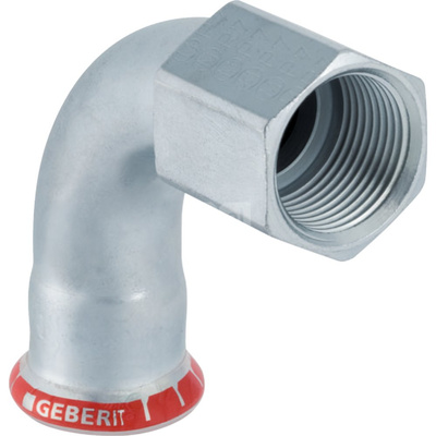 Kolano 90' GEBERIT Mapress C-Stahl przejściowe, stal (ocynk galwaniczny/elektrolityczny) (ocynk), 2'' x 54 mm (GW x mufa zaprasowywana), (głębokość: 65 mm) z uszczelką