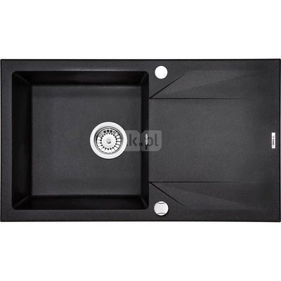 Zlew. evora grafit metalik granit 1k z/o 780x440x193, 3,5" + osprzęt space-saver