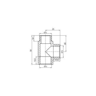 Trójnik PERFEXIM 453 mosiądz (chrom) 1/2'' (GZ x GW x GW), PN16 bar