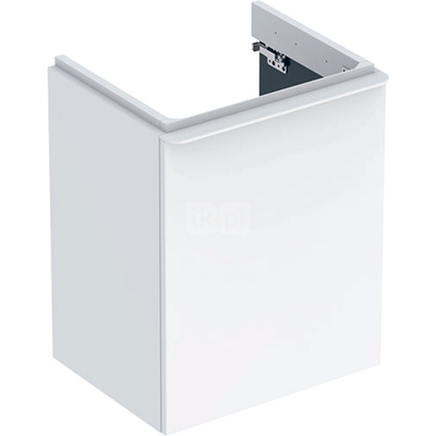 Szafka pod małą umywalkę Geberit Smyle Square, z jednymi drzwiami: 49.2x61.7x40.6cm, Biały, Szerokość umywalki=50cm, Drzwi=Zawias po lewej
