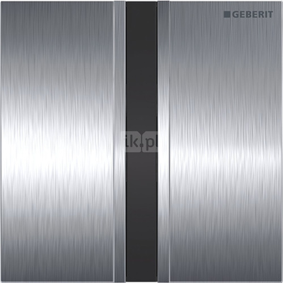 Elektroniczny zawór spłukujący Geberit do pisuaru, zasilanie bateryjne, Typ 50, chrom szczotk., prostokątny