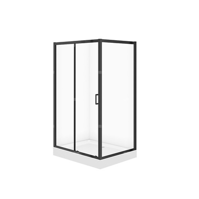 SET C712 KABINA ARTECO CZARNA PROST 120X90X190 + BR TAKO 120X16 WIR