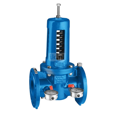 Regulator ciśnienia CALEFFI 576 żeliwo, kołnierz DN 80, 16 bar z manometrem