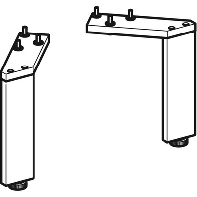 Zestaw nóg Geberit, wąskie (2 szt.): H=15.1–15.4cm, Chrom błyszczący