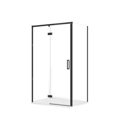 SET C134 KABINA LARGA LEWA CZARNA 120X90X195+TAKO BIAŁY 120X4 WIRT