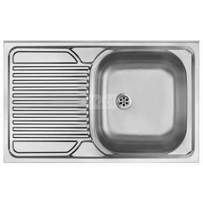 Zlew. tango dekor z listwą lewy 1k z/o 800x500x160, 2" + osprzęt