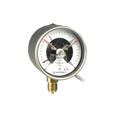 Manometr z rurką Bourdona AFRISO RF kontaktowy magnetyczny MK1 0/160 bar G1/2B radialne fi 100 mm, kl. 1,0%