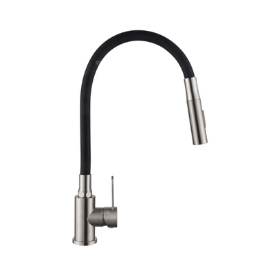 Bateria zlewozmywakowa z 2-funkcyjną, elastyczną wylewką Dalis, inox / czarny